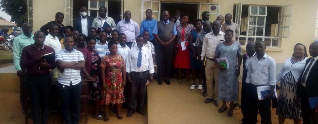 District Technical Staff Posing with the New CAO Mr. Kisembe Grace and DCAO Ms. Katusabe Beatrice